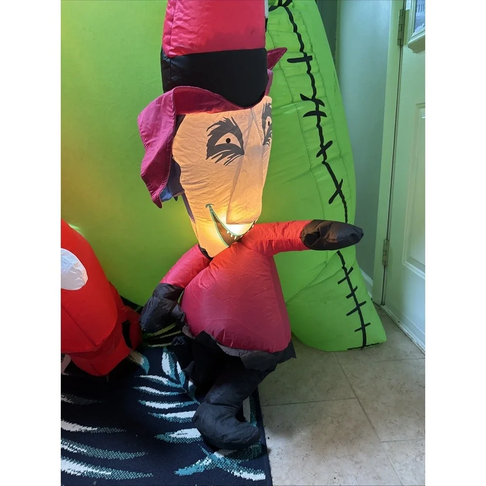 Gemmy 9ft Tall Disney's Nightmare Oogie Boogie w/ Lock, Shock, & Barrel Inflatab